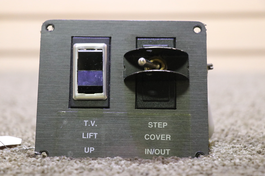 USED RV T.V. LIFT UP & STEP COVER IN/OUT SWITCH PANEL FOR SALE RV Components 