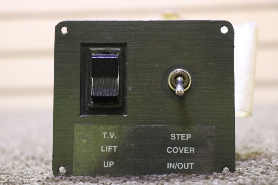USED MOTORHOME T.V. LIFT UP & STEP COVER IN/OUT SWITCH PANEL FOR SALE RV Components 