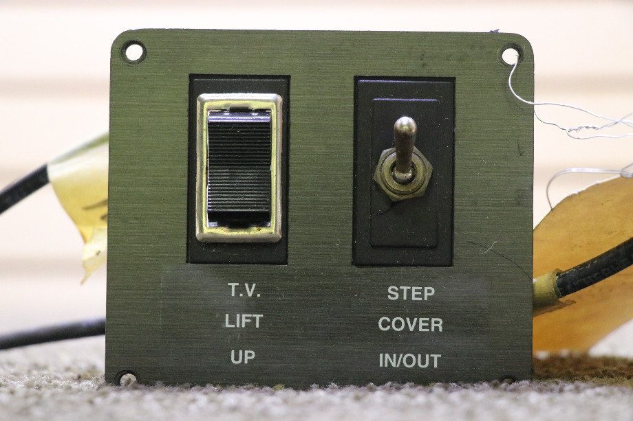 USED T.V. LIFT UP & STEP COVER IN/OUT SWITCH PANEL MOTORHOME PARTS FOR SALE RV Components 