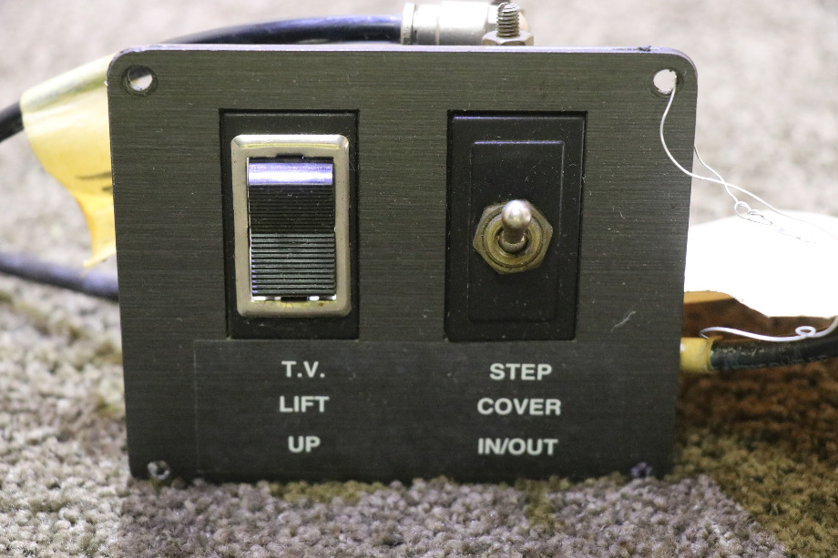 USED T.V. LIFT UP & STEP COVER IN/OUT SWITCH PANEL MOTORHOME PARTS FOR SALE RV Components 