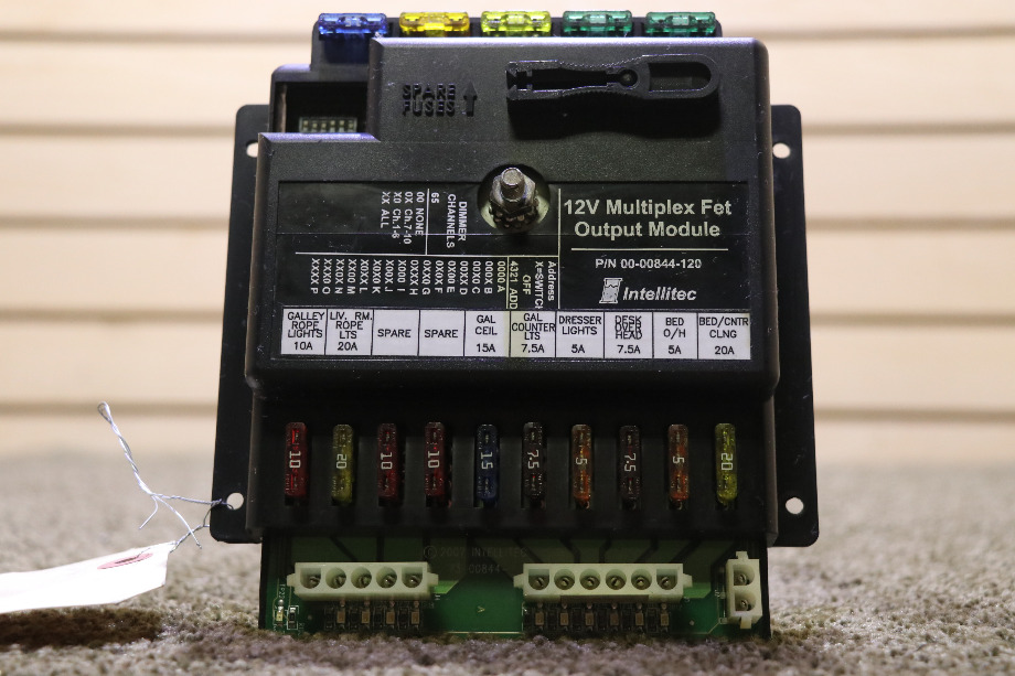 USED MOTORHOME 12V MULTIPLEX FET OUTPUT MODULE 00-00844-120 BY INTELLITEC FOR SALE RV Components 