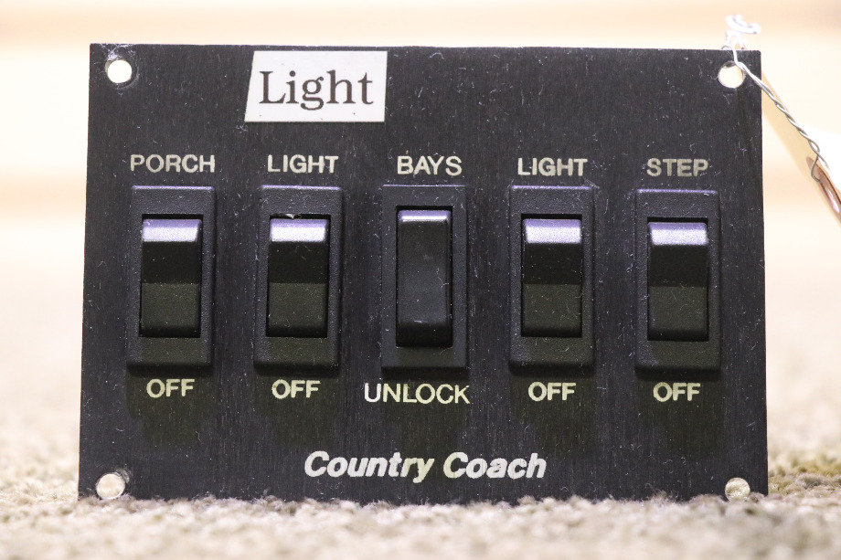 USED RV/MOTORHOME COUNTRY COACH PORCH/LIGHT/BAYS/LIGHT/STEP SWITCH PANEL FOR SALE RV Components 