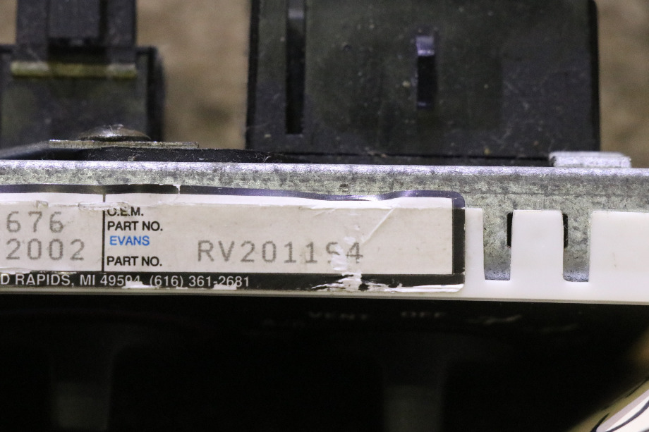 USED RV/MOTORHOME EVANS TEMPCON DASH AC SWITCH CONTROL PANEL FOR SALE RV Components 