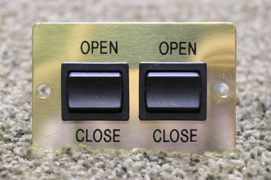 USED OPEN / CLOSE GOLD DOUBLE SWITCH PANEL A9360 RV/MOTORHOME PARTS FOR SALE RV Components 