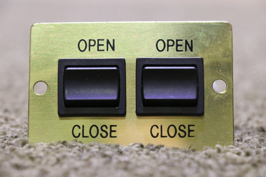 USED OPEN / CLOSE GOLD DOUBLE SWITCH PANEL A9360 RV/MOTORHOME PARTS FOR SALE RV Components 