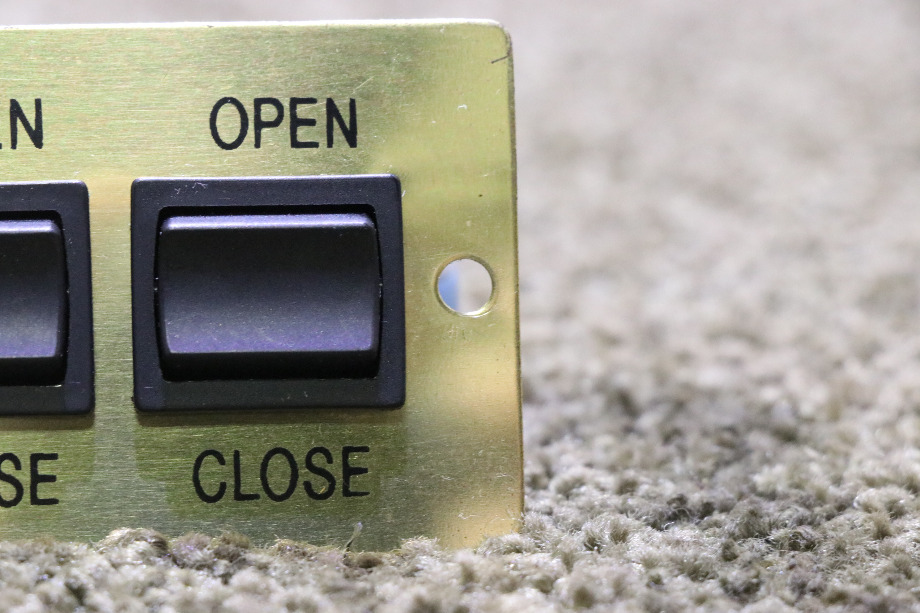 USED OPEN / CLOSE GOLD DOUBLE SWITCH PANEL A9360 RV/MOTORHOME PARTS FOR SALE RV Components 