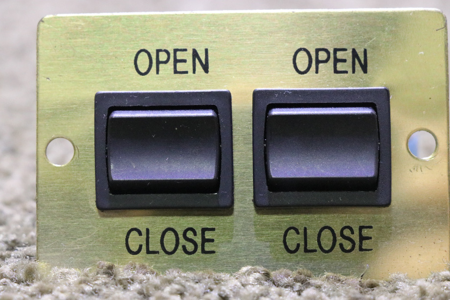 USED OPEN / CLOSE GOLD DOUBLE SWITCH PANEL A9360 RV/MOTORHOME PARTS FOR SALE RV Components 