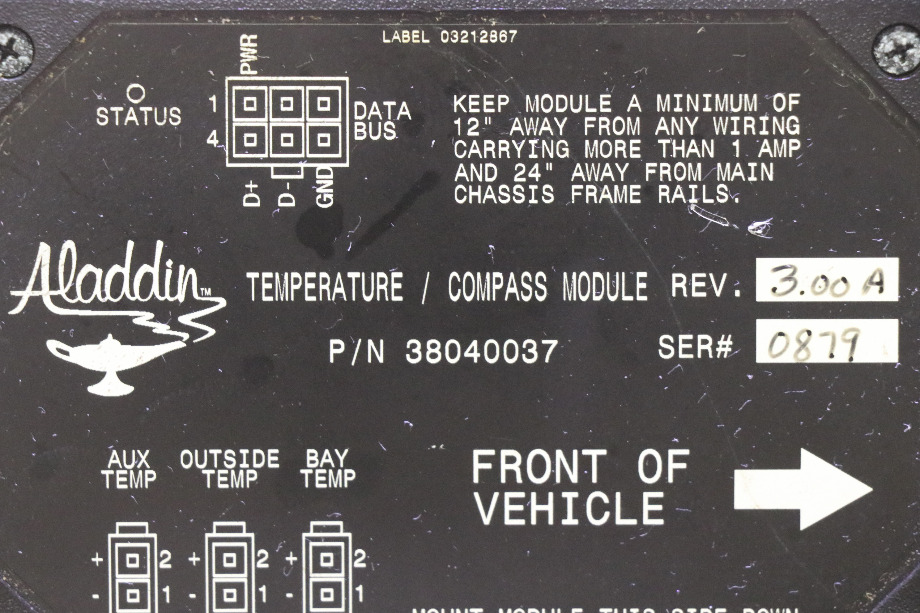 USED RV ALADDIN 38040037 TEMPERATURE / COMPASS MODULE FOR SALE RV Components 