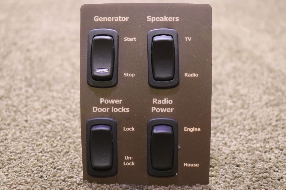 USED GEN / SPEAKERS / DOOR LOCKS / RADIO 4 SWITCH PANEL RV PARTS FOR SALE RV Components 