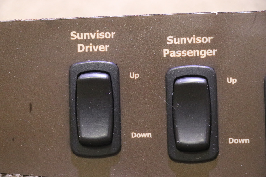 USED RV SUNVISOR / SUNVISOR / MIRROR HEAT / MIRROR CONTROL DASH SWITCH PANEL FOR SALE RV Components 