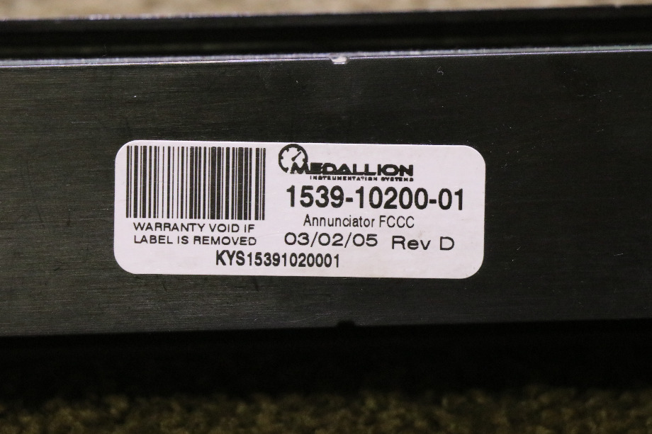 USED MEDALLION 1539-10200-01 ANNUNCIATOR MOTORHOME PARTS FOR SALE RV Components 