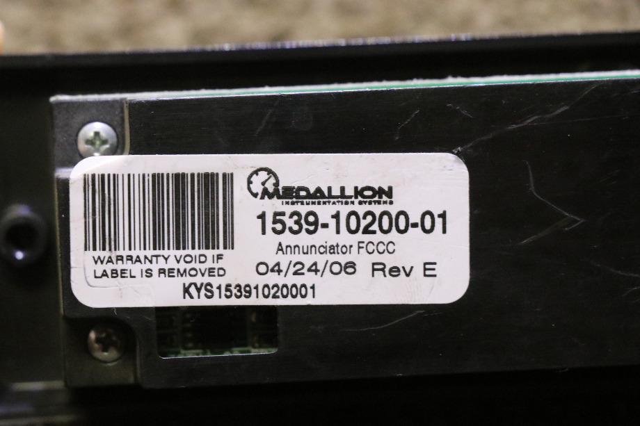 USED MEDALLION ANNUNCIATOR 1539-10200-01 RV/MOTORHOME PARTS FOR SALE RV Components 