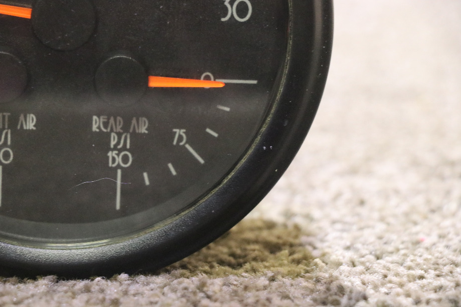 USED 3 IN 1 TACH / FRONT AIR / REAR AIR 106568-B DASH GAUGE RV/MOTORHOME PARTS FOR SALE RV Components 
