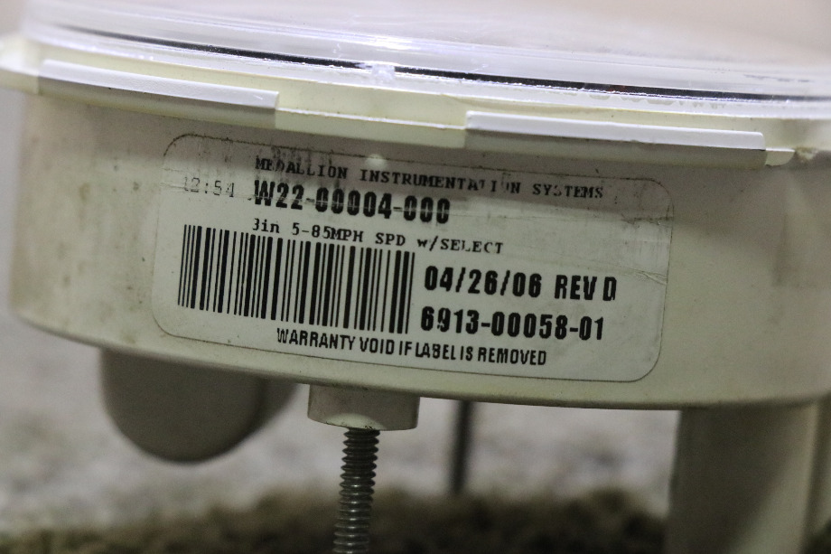 USED SPEEDOMETER DASH GAUGE W22-00004-000 RV PARTS FOR SALE RV Components 