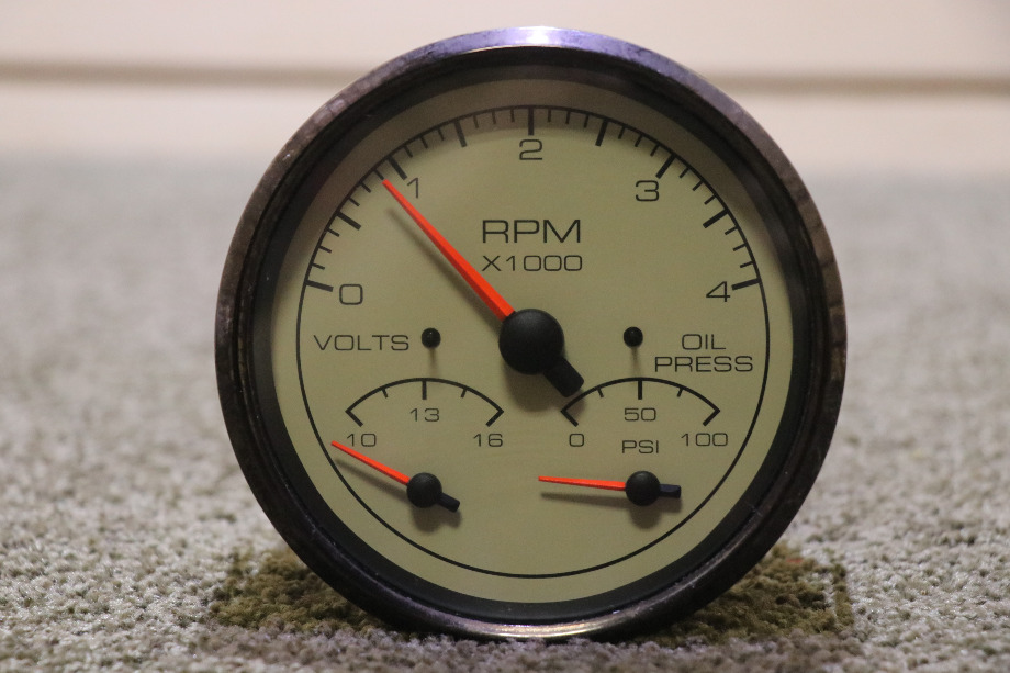 USED RV 3 IN 1 TACH / VOLTS / OIL 945863 DASH GAUGE FOR SALE RV Components 