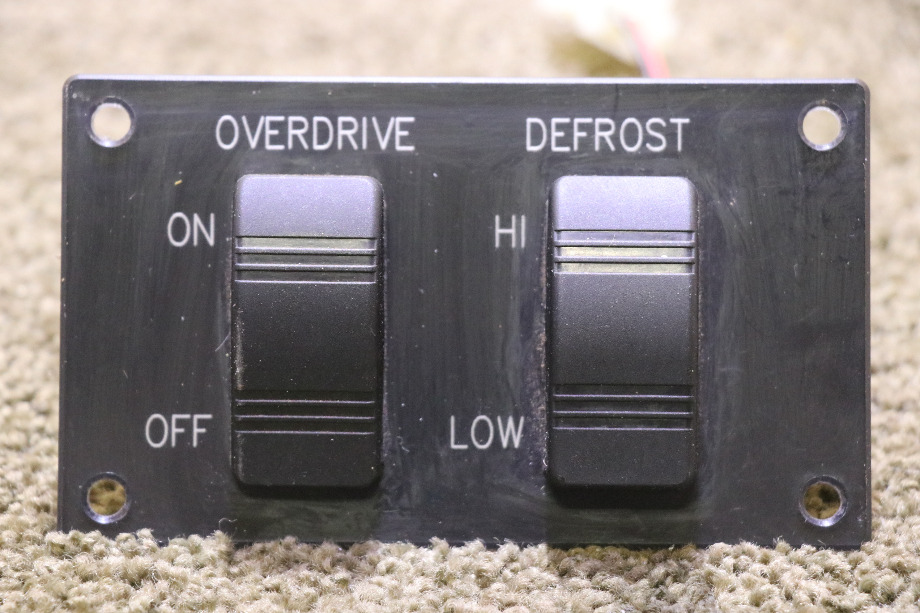 USED OVERDRIVE & DEFROST SWITCH PANEL MOTORHOME PARTS FOR SALE RV Components 