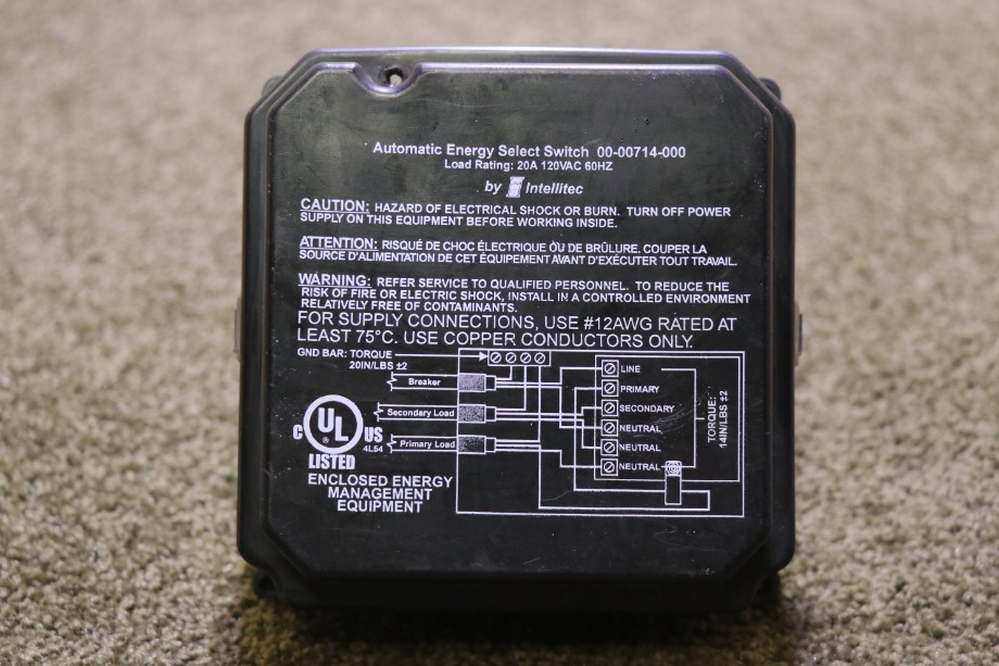 USED MOTORHOME 00-00714-000 INTELLITEC AUTOMATIC ENERGY SELECT SWITCH FOR SALE RV Components 
