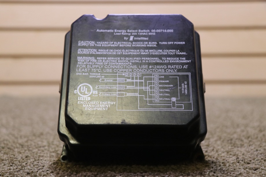 USED MOTORHOME 00-00714-000 INTELLITEC AUTOMATIC ENERGY SELECT SWITCH FOR SALE RV Components 