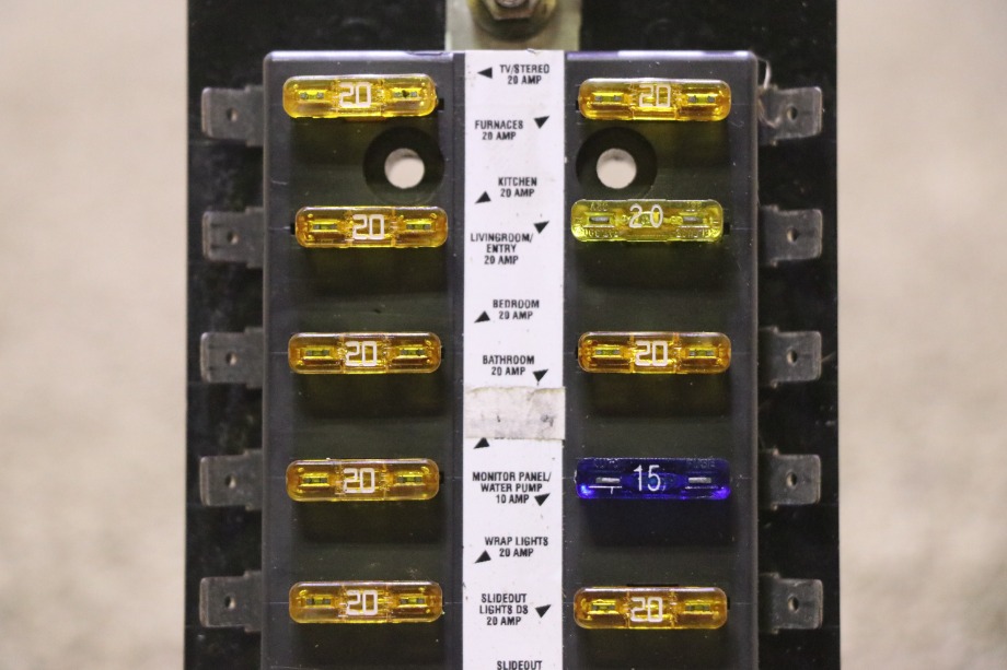 USED MOTORHOME 15600-20-11 BUSSMANN ATC FUSE PANEL FOR SALE RV Components 