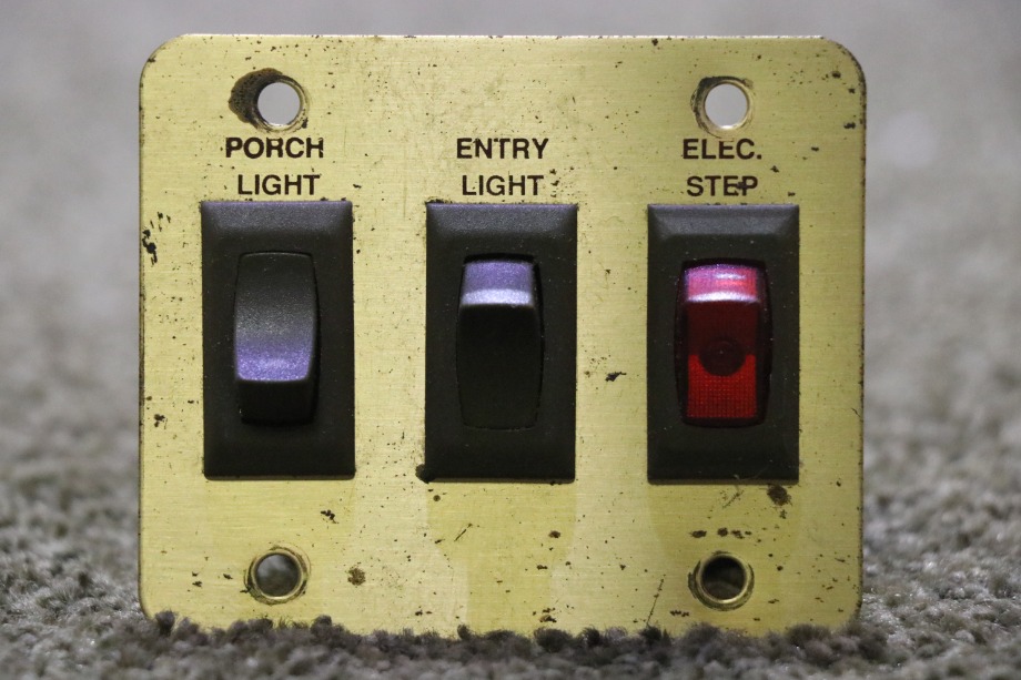 USED RV PORCH / ENTRY / STEP TRIPLE SWITCH PANEL FOR SALE RV Components 