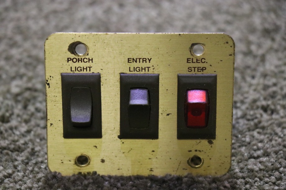 USED RV PORCH / ENTRY / STEP TRIPLE SWITCH PANEL FOR SALE RV Components 