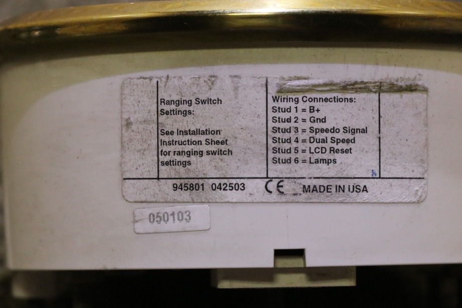 USED MONACO SPEEDOMETER DASH GAUGE 945801 RV PARTS FOR SALE RV Components 