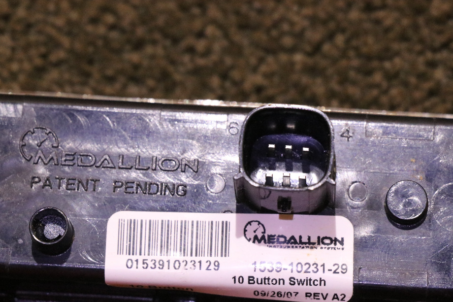 USED MOTORHOME MEDALLION 1539-10231-29 10 BUTTON SWITCH PANEL FOR SALE RV Components 