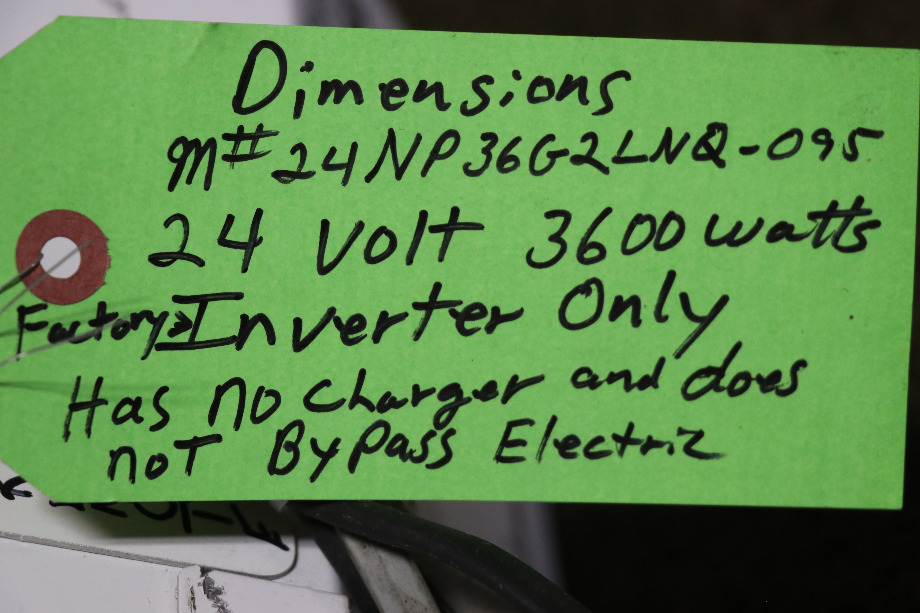 USED DIMENSIONS 24NP36G2LNQ-095 PURE SINE WAVE INVERTER MOTORHOME PARTS FOR SALE RV Components 