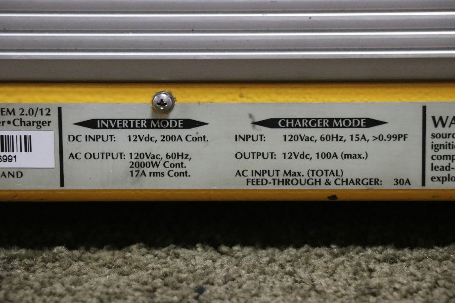 USED RV-OEM 2.0/12 XANTREX PROSINE INVERTER CHARGER RV PARTS FOR SALE RV Components 