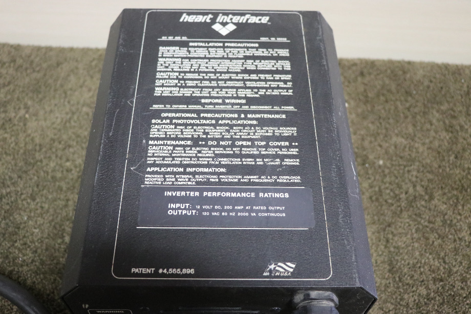 USED HEART INTERFACE FREEDOM 20I INVERTER 80-0200-12(200) RV/MOTORHOME PARTS FOR SALE RV Components 