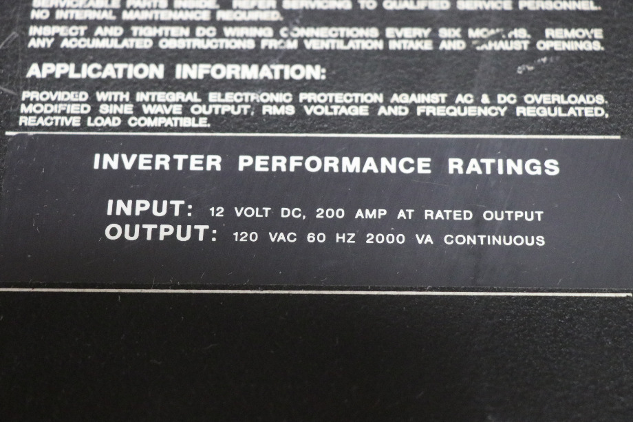 USED HEART INTERFACE FREEDOM 20I INVERTER 80-0200-12(200) RV/MOTORHOME PARTS FOR SALE RV Components 