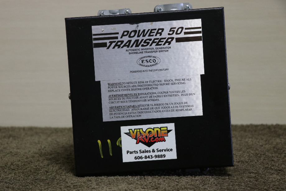 USED ESCO POWER 50 TRANSFER ES50M-65N AUTOMATIC TRANSFER SWITCH MOTORHOME PARTS FOR SALE RV Components 