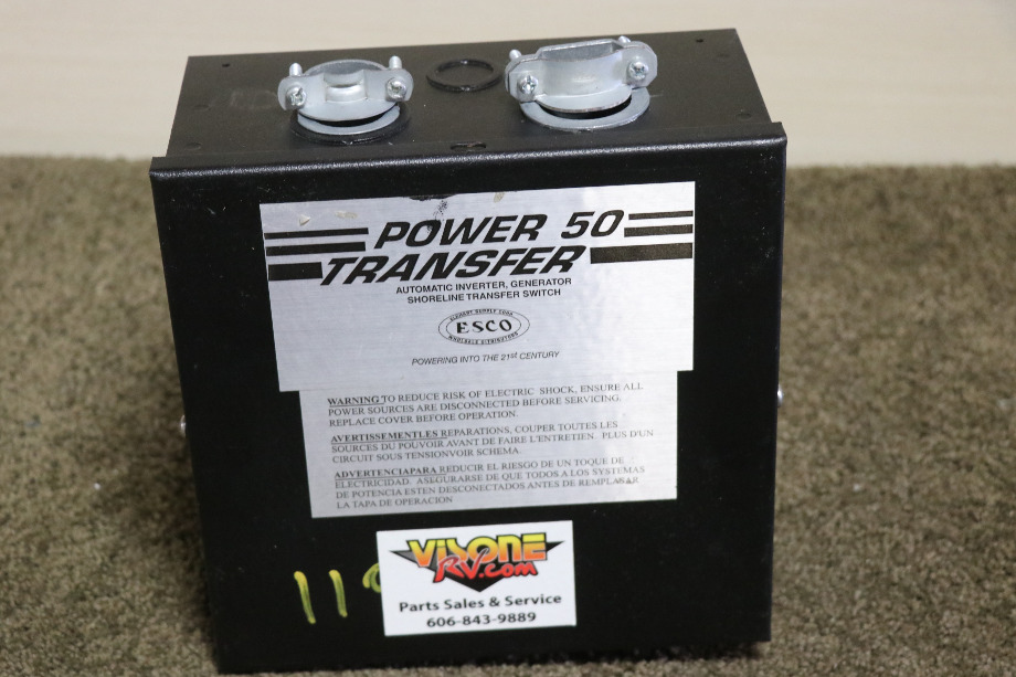 USED ESCO POWER 50 TRANSFER ES50M-65N AUTOMATIC TRANSFER SWITCH MOTORHOME PARTS FOR SALE RV Components 