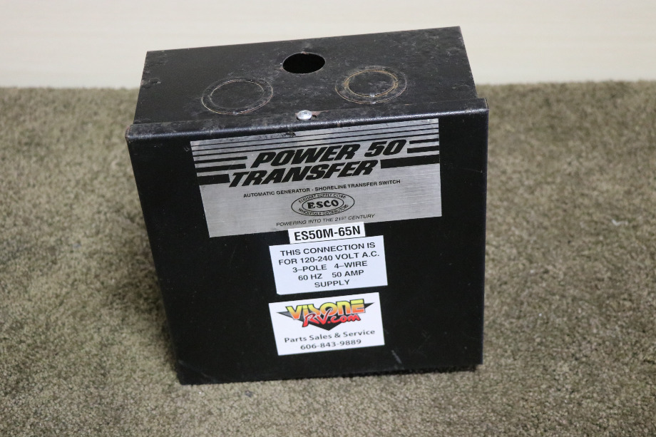 USED RV ES50M-65N ESCO POWER 50 TRANSFER AUTOMATIC TRANSFER SWITCH FOR SALE RV Components 