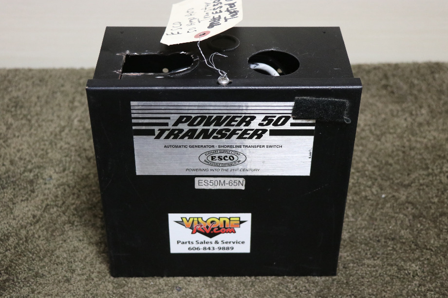 USED RV/MOTORHOME ESCO POWER 50 TRANSFER AUTOMATIC TRANSFER SWITCH ES50M-65N FOR SALE RV Components 