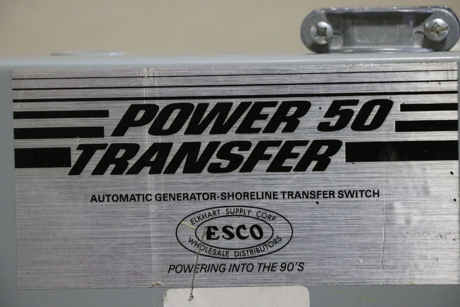 USED ESCO POWER 50 TRANSFER ES50M-65N AUTOMATIC TRANSFER SWITCH MOTORHOME PARTS FOR SALE RV Components 