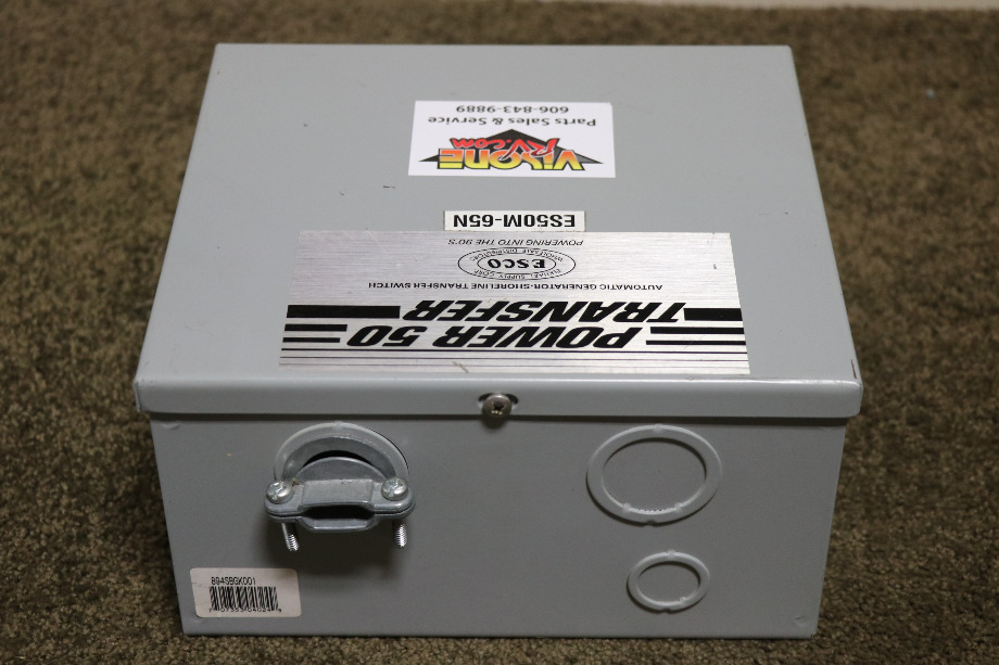 USED RV ES50M-65N ESCO POWER 50 TRANSFER AUTOMATIC TRANSFER SWITCH FOR SALE RV Components 