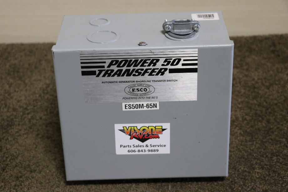 USED RV ES50M-65N ESCO POWER 50 TRANSFER AUTOMATIC TRANSFER SWITCH FOR SALE RV Components 