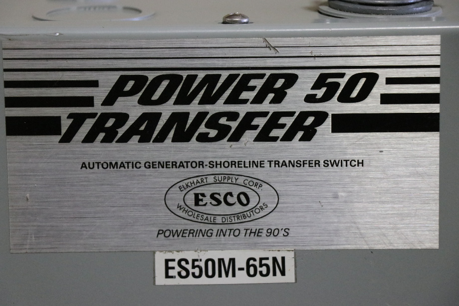 USED RV ES50M-65N ESCO POWER 50 TRANSFER AUTOMATIC TRANSFER SWITCH FOR SALE RV Components 