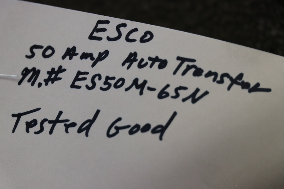 USED RV/MOTORHOME ESCO POWER 50 TRANSFER AUTOMATIC TRANSFER SWITCH ES50M-65N FOR SALE RV Components 