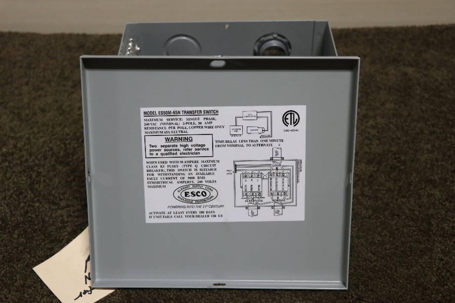 USED RV ES50M-65N ESCO POWER 50 TRANSFER AUTOMATIC TRANSFER SWITCH FOR SALE RV Components 