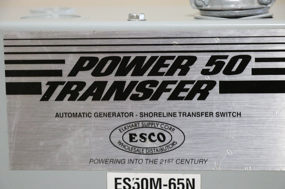 USED RV ES50M-65N ESCO POWER 50 TRANSFER AUTOMATIC TRANSFER SWITCH FOR SALE RV Components 