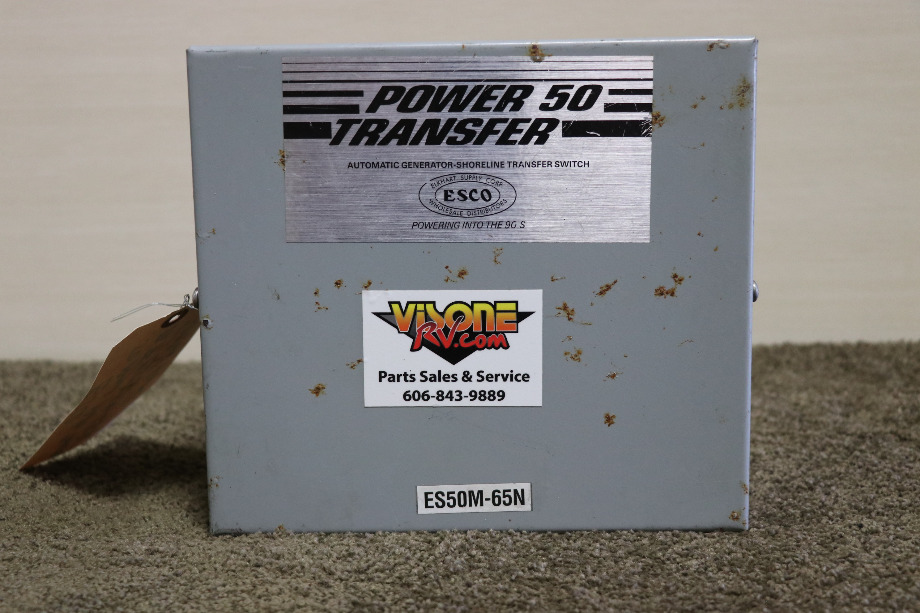 USED RV/MOTORHOME ESCO POWER 50 TRANSFER AUTOMATIC TRANSFER SWITCH ES50M-65N FOR SALE RV Components 