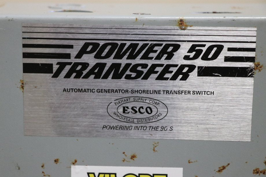 USED RV/MOTORHOME ESCO POWER 50 TRANSFER AUTOMATIC TRANSFER SWITCH ES50M-65N FOR SALE RV Components 
