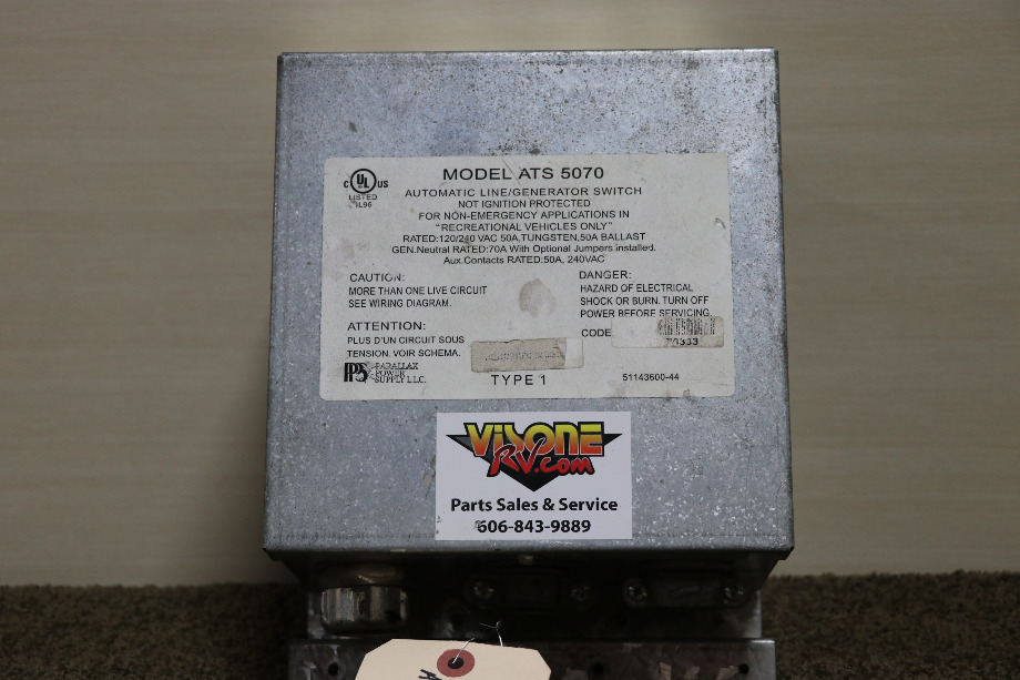 USED RV ATS 5070 PARALLAX POWER SUPPLY AUTO LINE/GEN SWITCH FOR SALE RV Components 