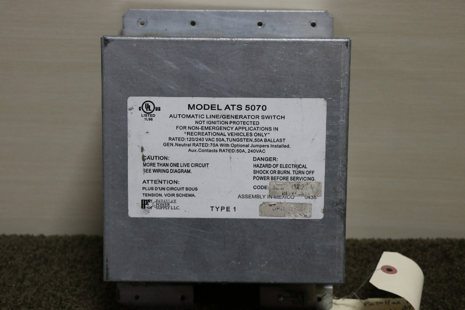 USED RV/MOTORHOME PARALLAX POWER SUPPLY AUTO LINE/GEN SWITCH ATS 5070 FOR SALE RV Components 