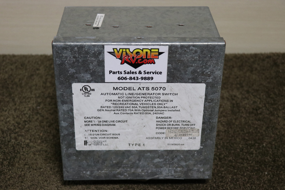 USED PARALLAX POWER SUPPLY AUTO LINE/GEN SWITCH ATS 5070 RV/MOTORHOME PARTS FOR SALE RV Components 