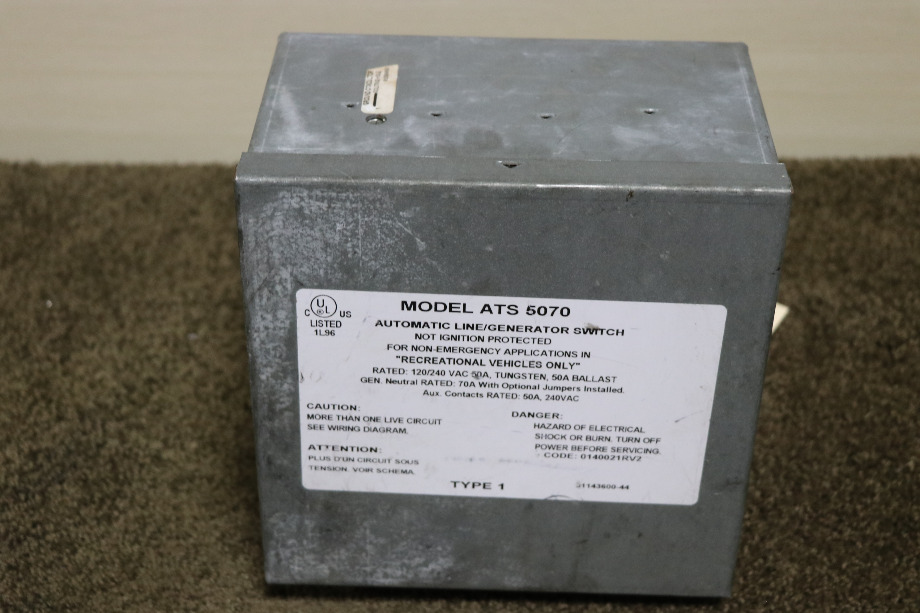 USED MOTORHOME ATS 5070 AUTOMATIC LINE/GENERATOR SWITCH FOR SALE RV Components 