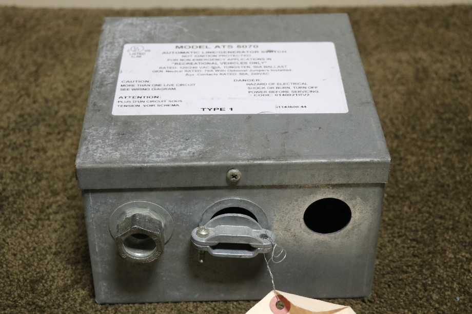 USED MOTORHOME ATS 5070 AUTOMATIC LINE/GENERATOR SWITCH FOR SALE RV Components 