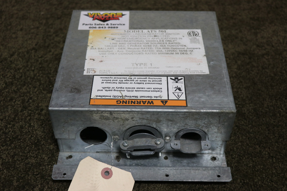 USED RV ATS 501 PARALLAX POWER SUPPLY AUTO LINE/GEN SWITCH FOR SALE RV Components 